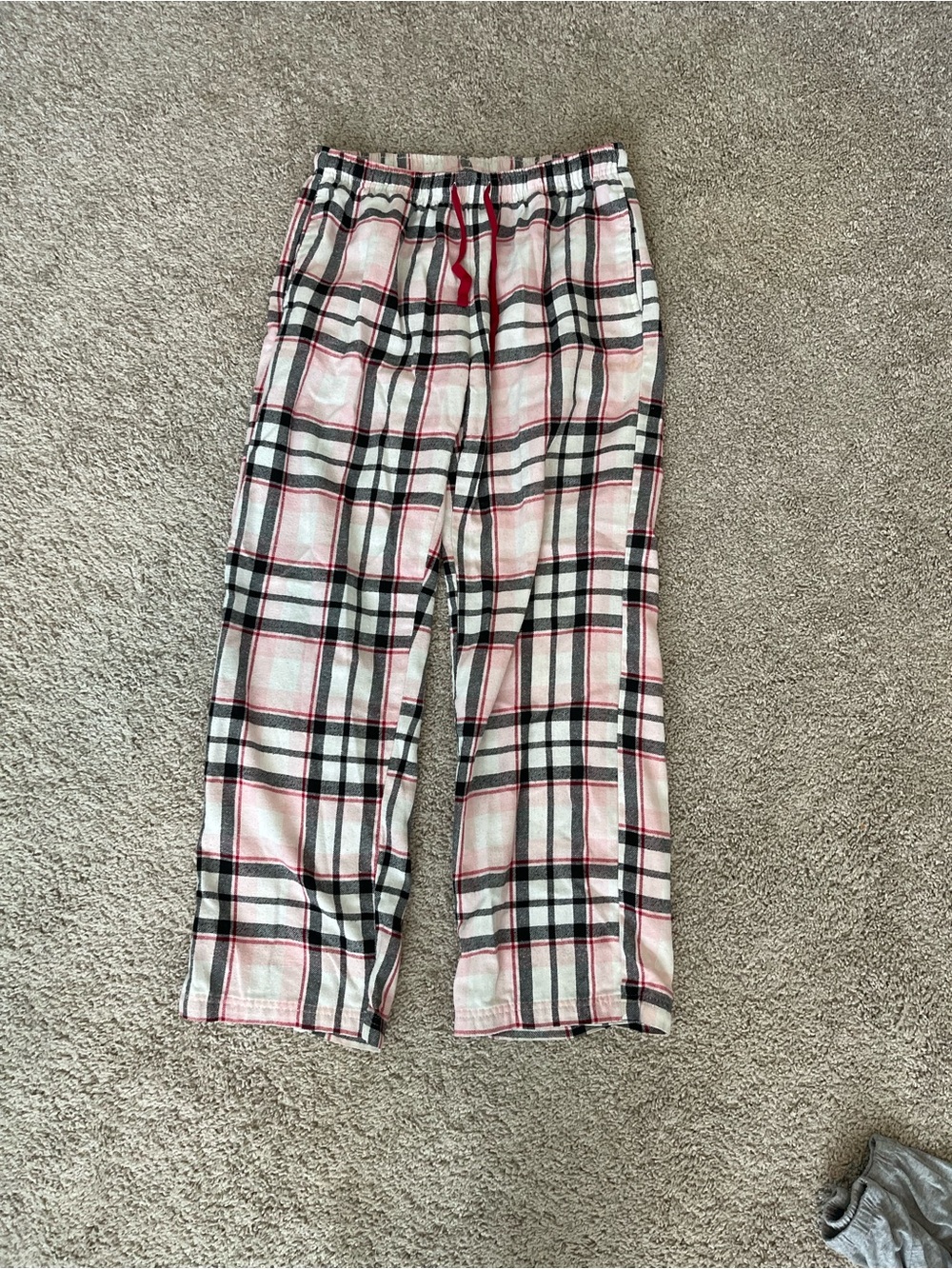 Natural Reflections Pink and Black Plaid Kids Pajama Pants